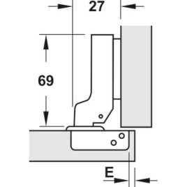 Bản Lề Âm Metalla Sm 95° Hafele 308.03.004