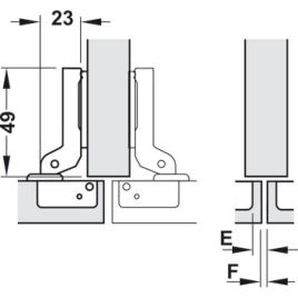 Bản Lề Âm Metalla A 95° Mini Hafele 311.01.071