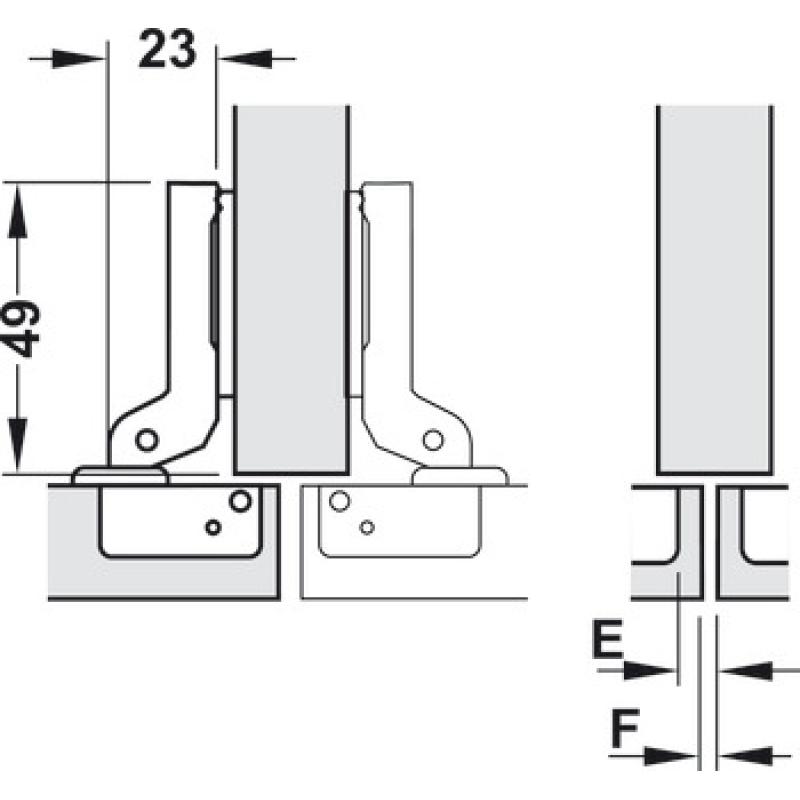 Bản Lề Âm Metalla A 95° Mini Hafele 311.01.071