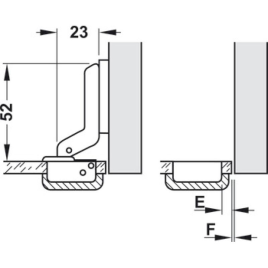 Bản Lề Âm Metalla A 95° Mini Hafele 311.01.075