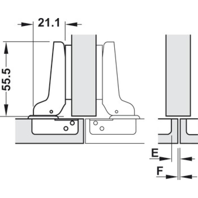 Bản Lề Âm Metalla A 95° Tiêu Chuẩn Hafele 311.01.078