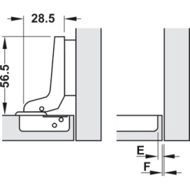 Bản Lề Âm Metalla A 95° Tiêu Chuẩn Hafele 311.01.079