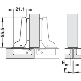 Bản Lề Âm Metalla A 95° Tiêu Chuẩn Hafele 315.31.551