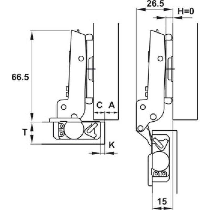 Bản Lề Âm Metallamat Neo 110° Hafele 334.10.001