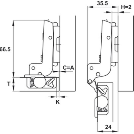 Bản Lề Âm Metallamat Neo 110° Hafele 334.20.001