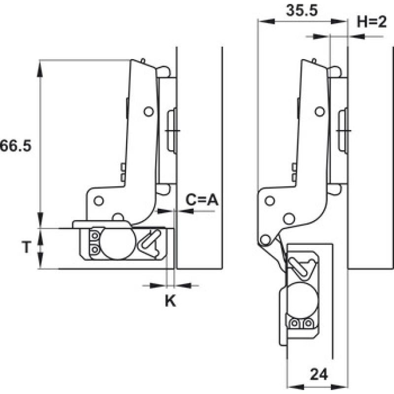Bản Lề Âm Metallamat Neo 110° Hafele 334.20.011