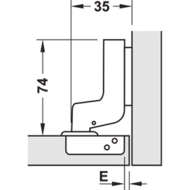 Bản Lề Âm Metalla Sm 110° Inox (diy) Hafele 483.01.722