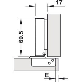 Bản Lề Âm Metalla Sm 110° Tiêu Chuẩn (diy) Hafele 493.03.020