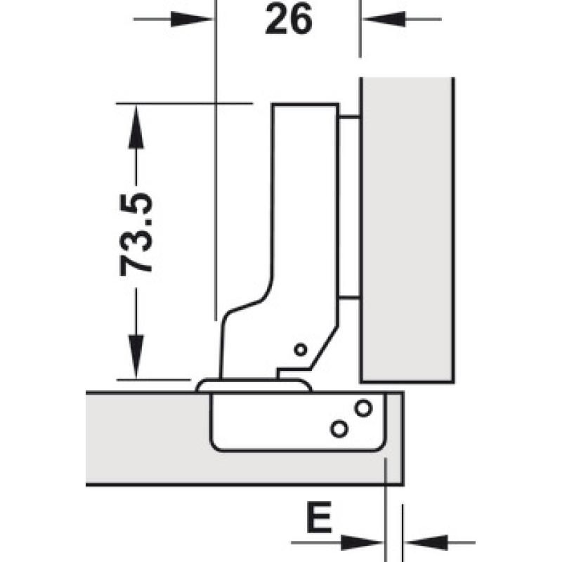 Bản Lề Âm Metalla Sm 110° Tiêu Chuẩn (diy) Hafele 493.03.022