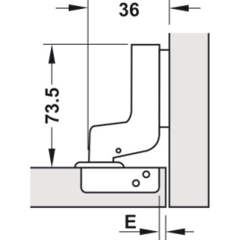 Bản Lề Âm Metalla Sm 110° Tiêu Chuẩn (diy) Hafele 493.03.023