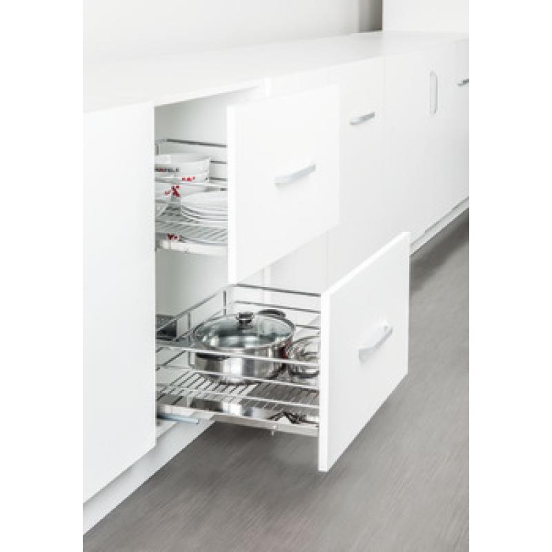 Phụ Kiện Tủ Bếp Dưới Bộ Rổ Kéo Gắn Với Cánh Cho Ray 450mm Hafele 549.03.141