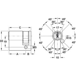 Ruột Khoá Khuôn Vỏ Mỏng Startec Tiêu Chuẩn Hafele 916.00.604