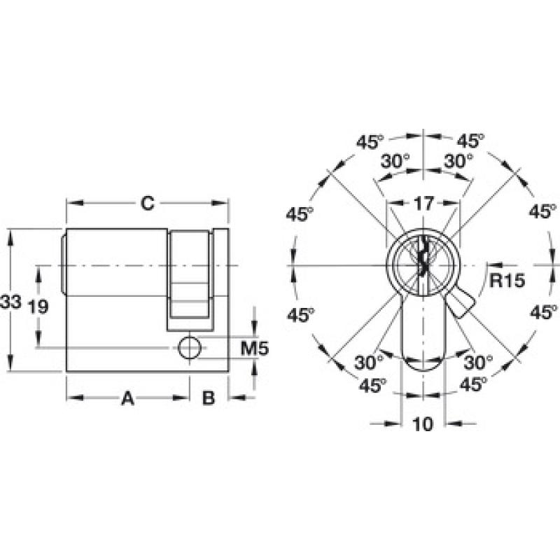 Ruột Khoá Khuôn Vỏ Mỏng Startec Tiêu Chuẩn Hafele 916.00.604