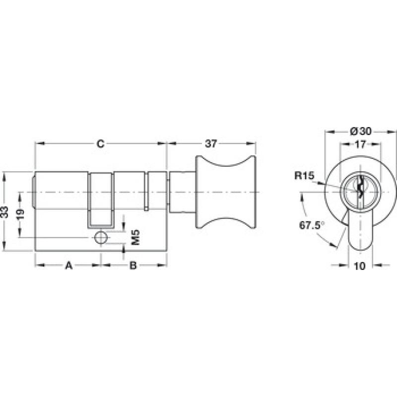 Ruột Khoá Standard Startec Profile Hafele 916.08.694